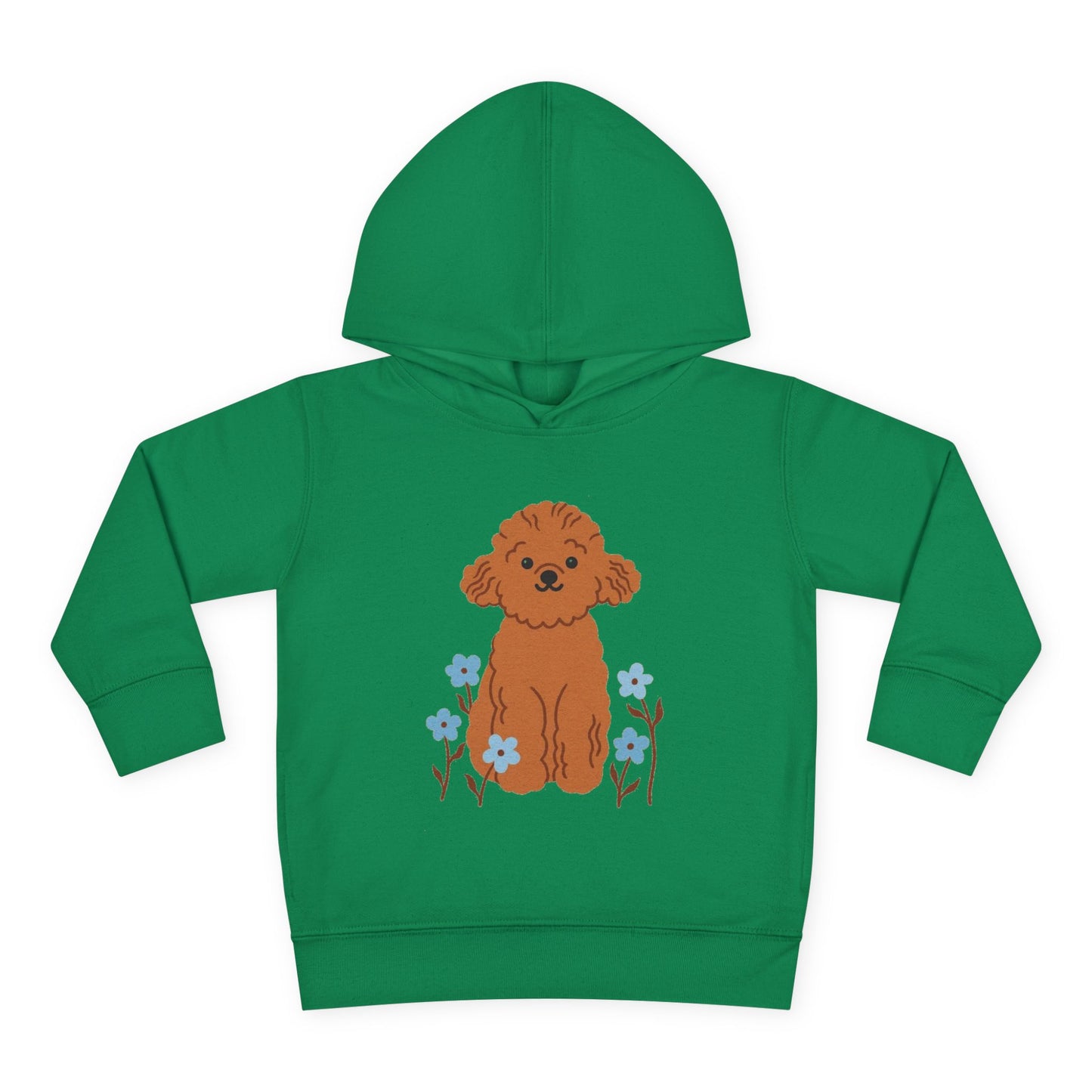 Curly Puppy and Wildflowers Toddler Hoodie