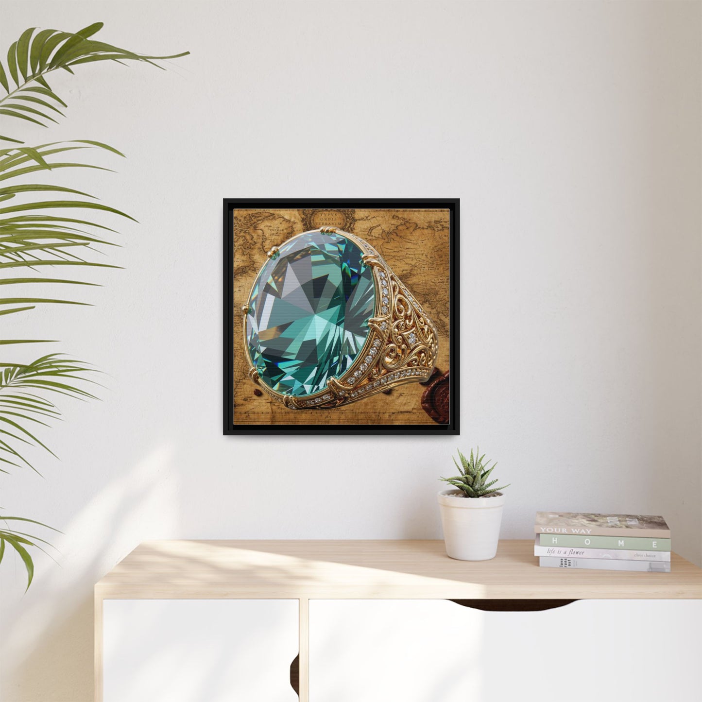 Prismatic Tourmaline Statement Ring Framed Canvas