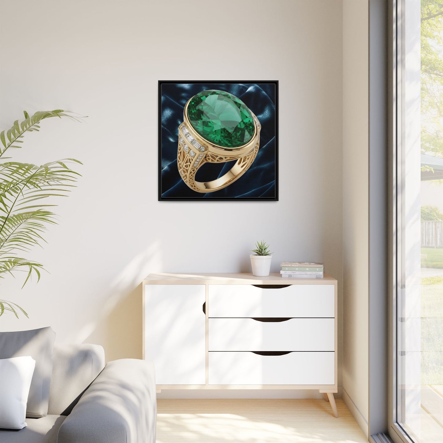Midnight Velvet Emerald Canvas