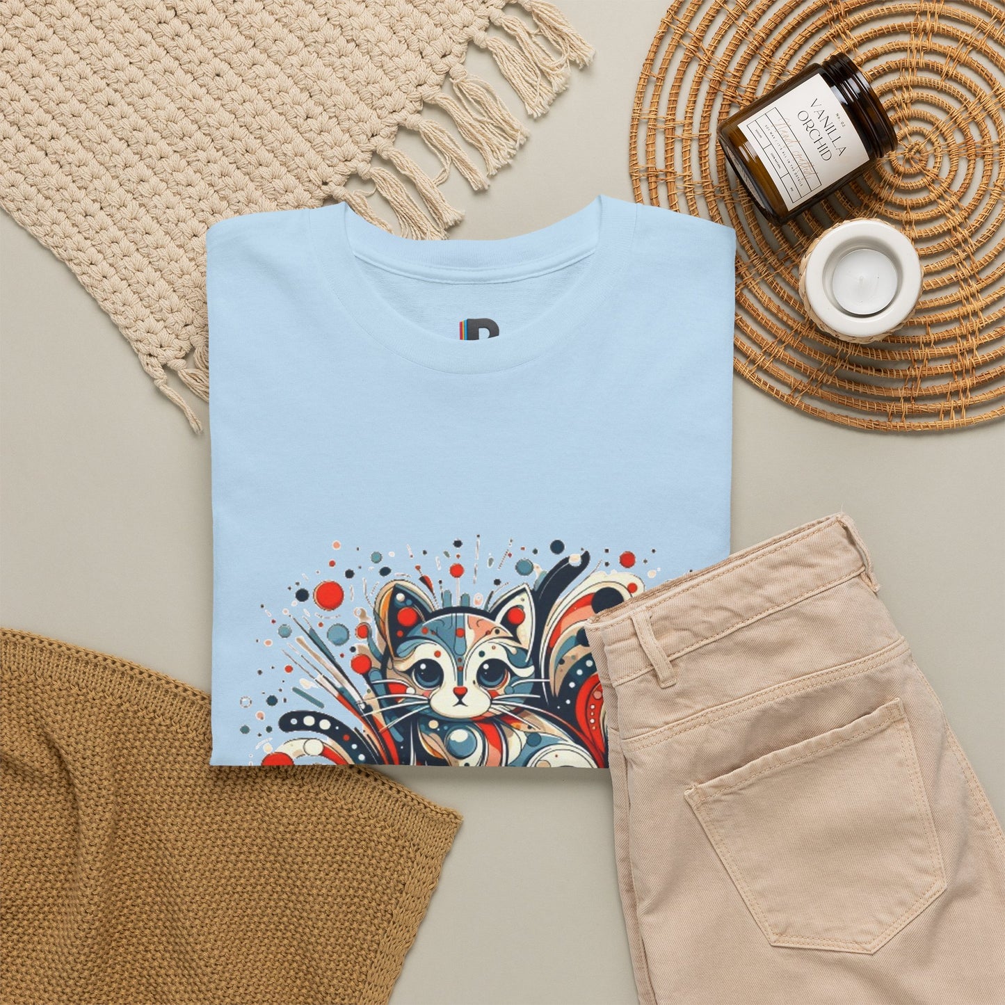Swirling Cat Portrait Men’s Tee