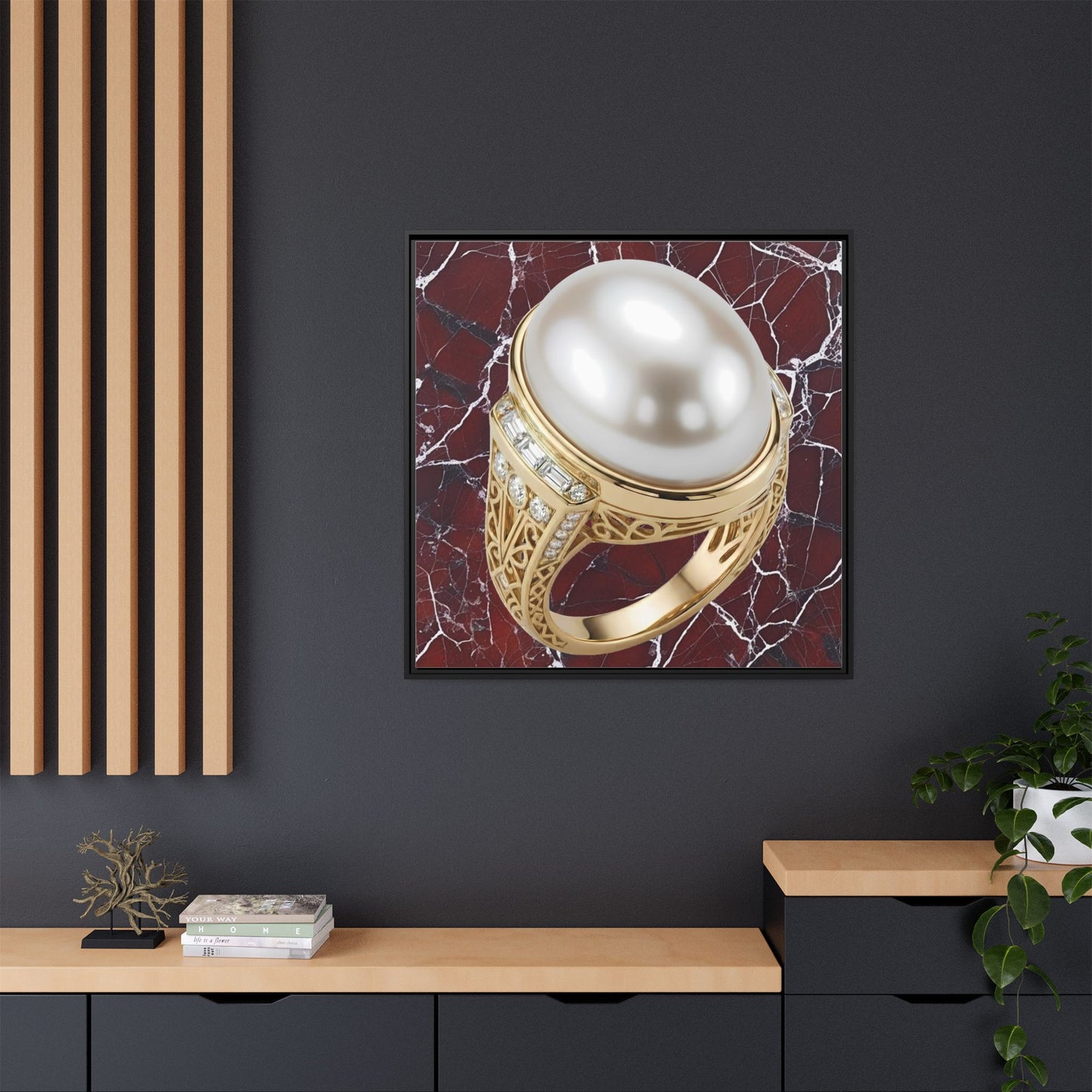 Pearl Jewellery Study Framed Canvas Wall Art