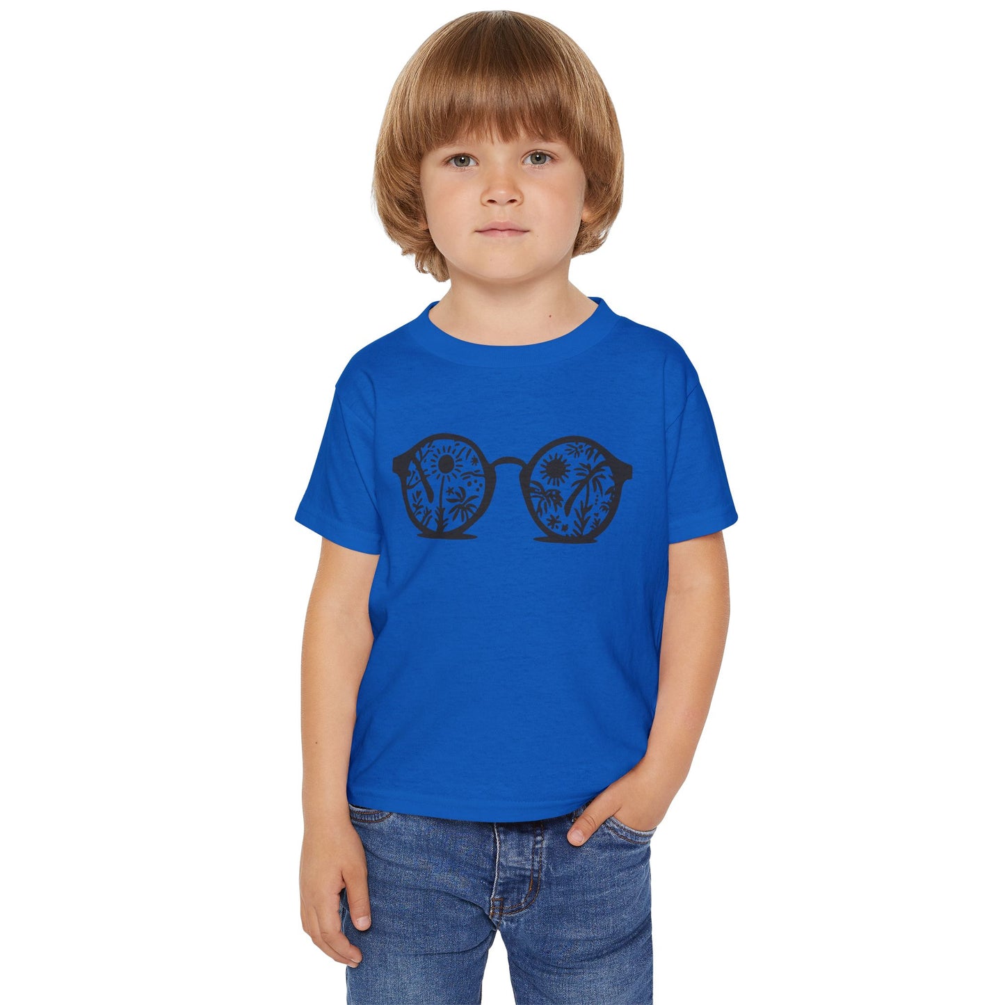 Toddler Floral Sunglasses Graphic T-Shirt