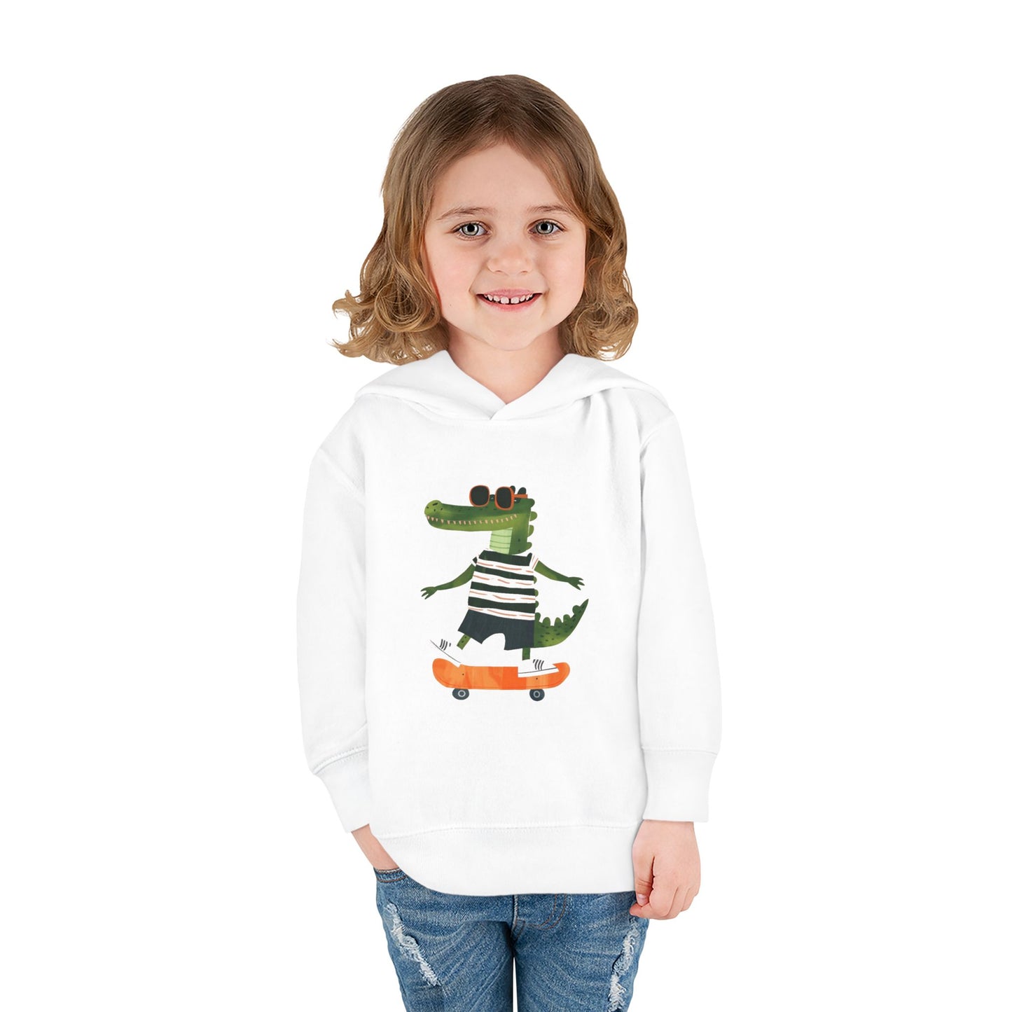 Skateboarding Crocodile Toddler Hoodie