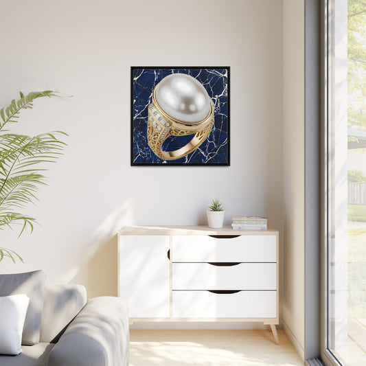 Oversized Pearl Ring Framed Canvas