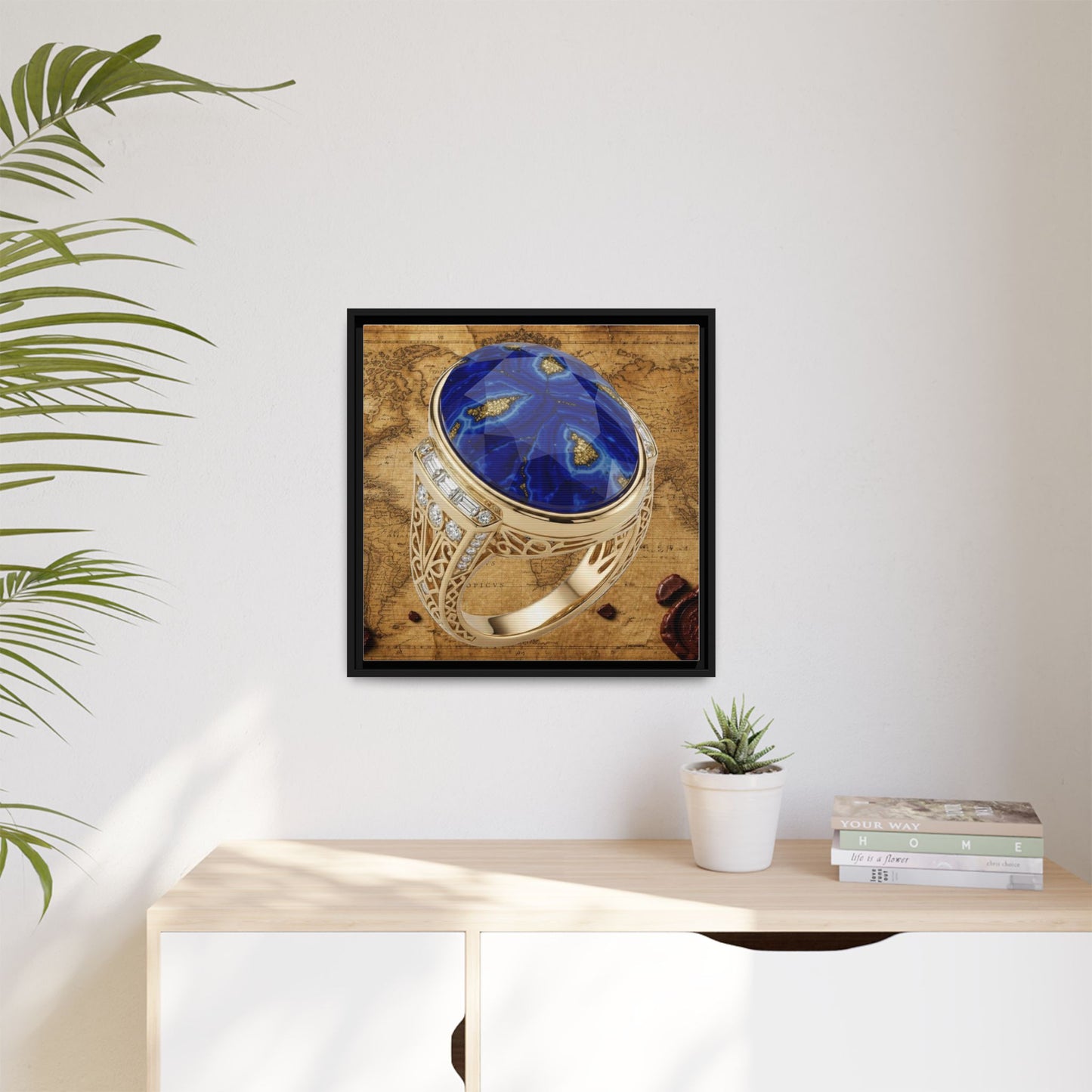 Lapis Lazuli Statement Ring Framed Canvas