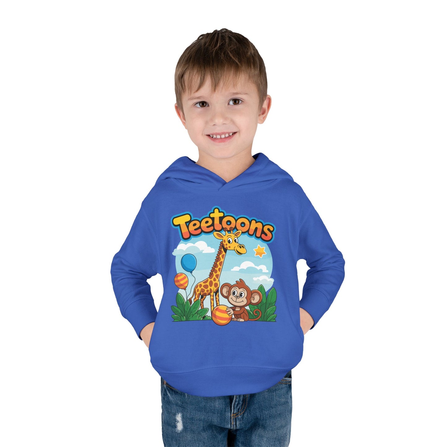 Giraffe and Monkey Toddler Pullover Hoodie