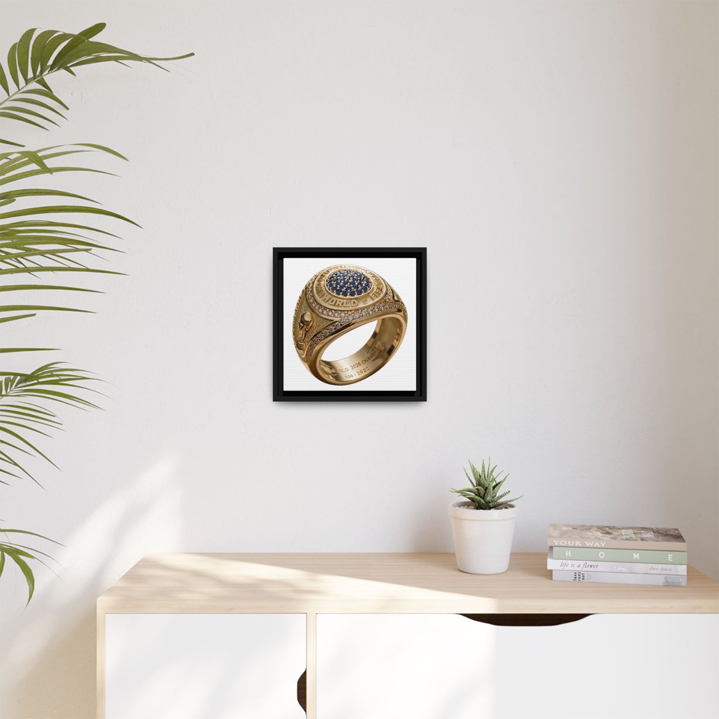 White Gallery Football Keepsake Ring Framed Canvas 2026