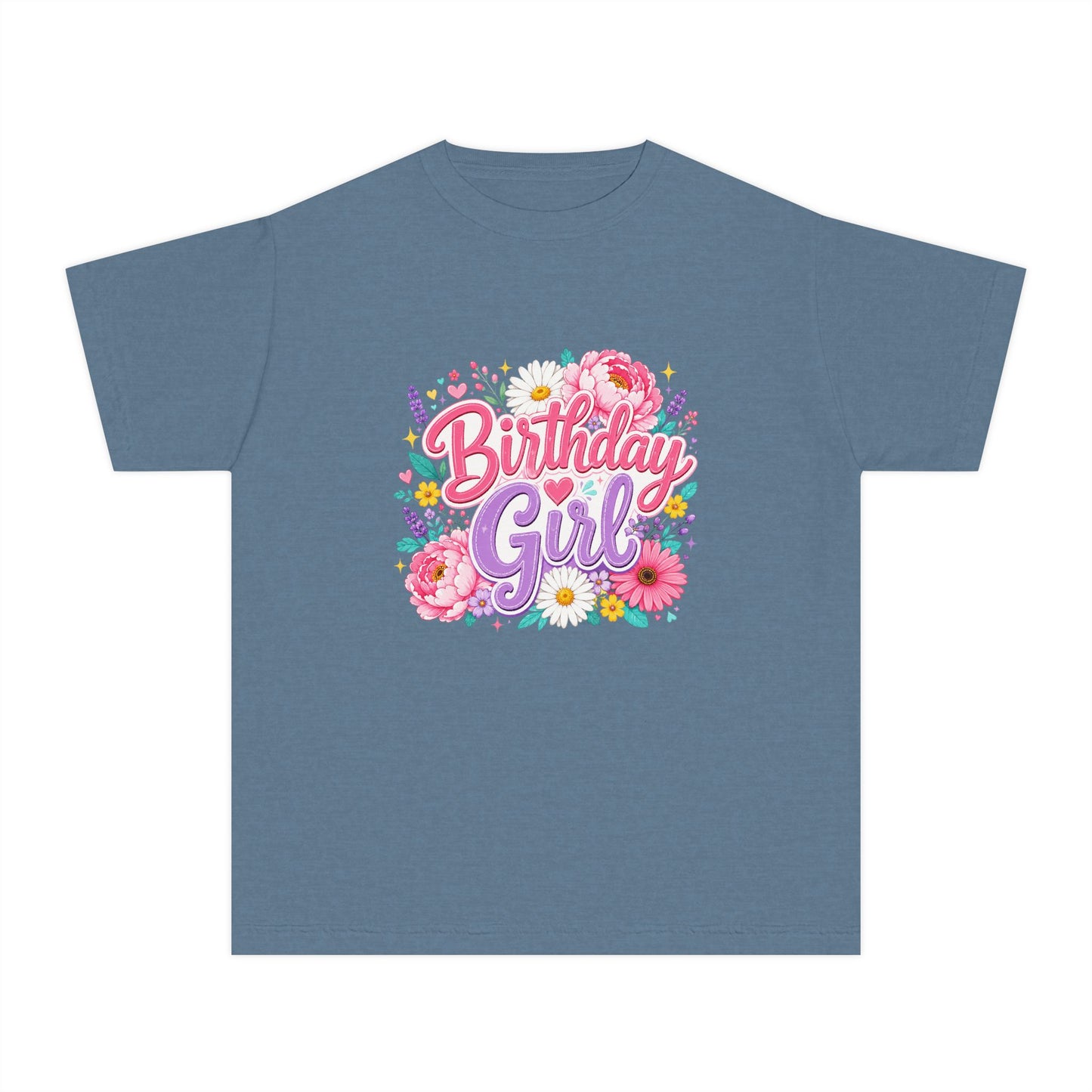 Birthday Girl Floral Youth T-Shirt
