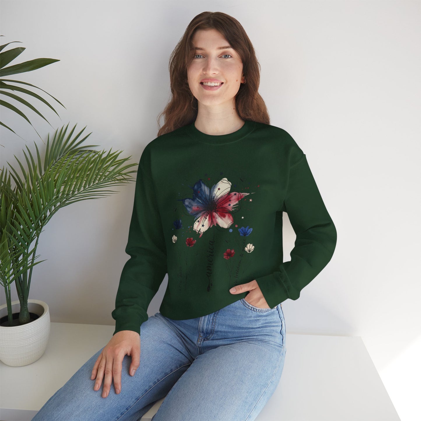 Midnight Bloom Graphic Crewneck Sweatshirt