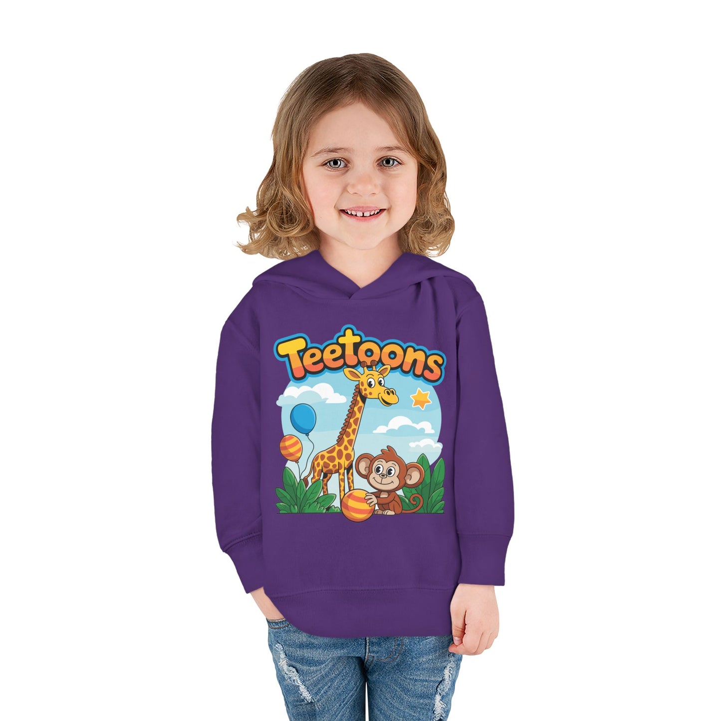 Giraffe and Monkey Toddler Pullover Hoodie