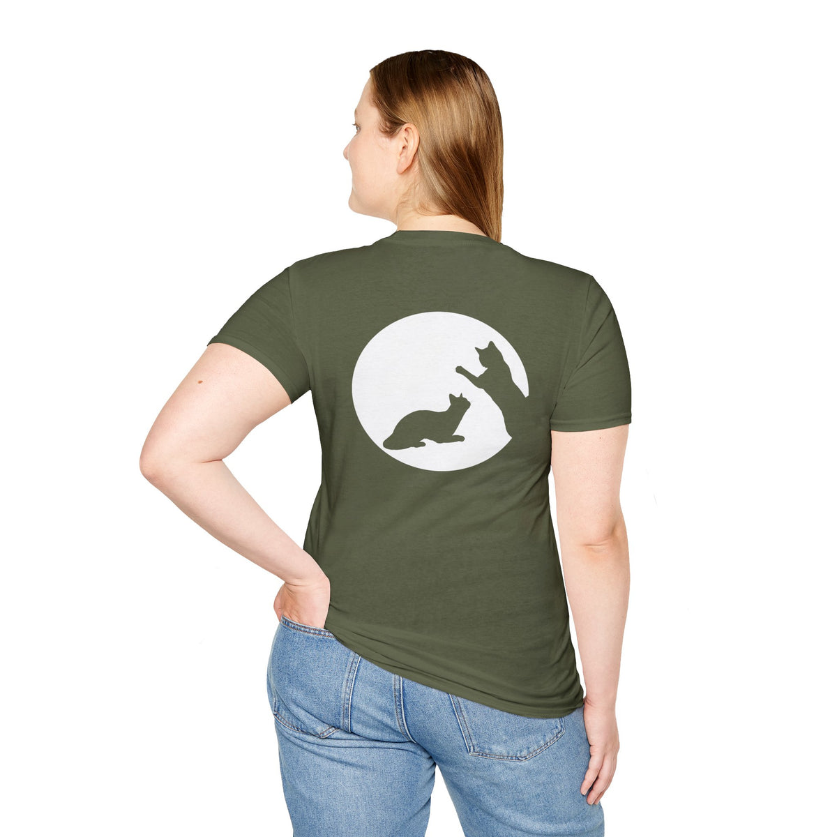 Two Cats Moon Silhouette Women’s Tee