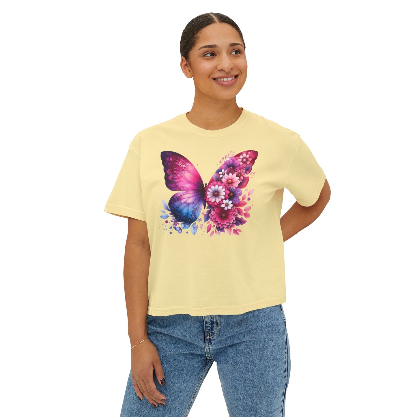 Floral Butterfly Women’s Boxy T-Shirt