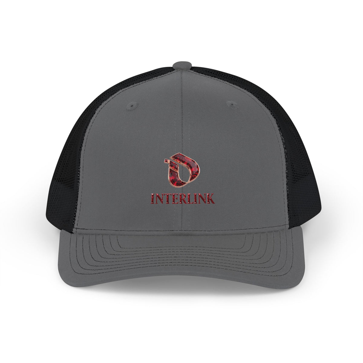 Interlink Logo Cotton-Blend Mesh Trucker Cap