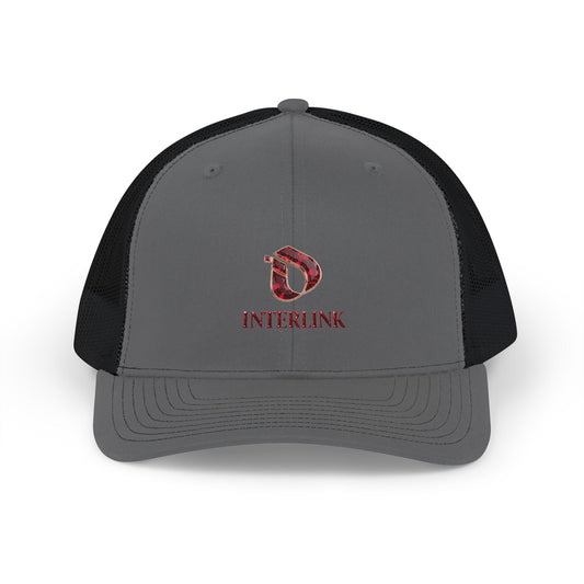 Interlink Logo Cotton-Blend Mesh Trucker Cap