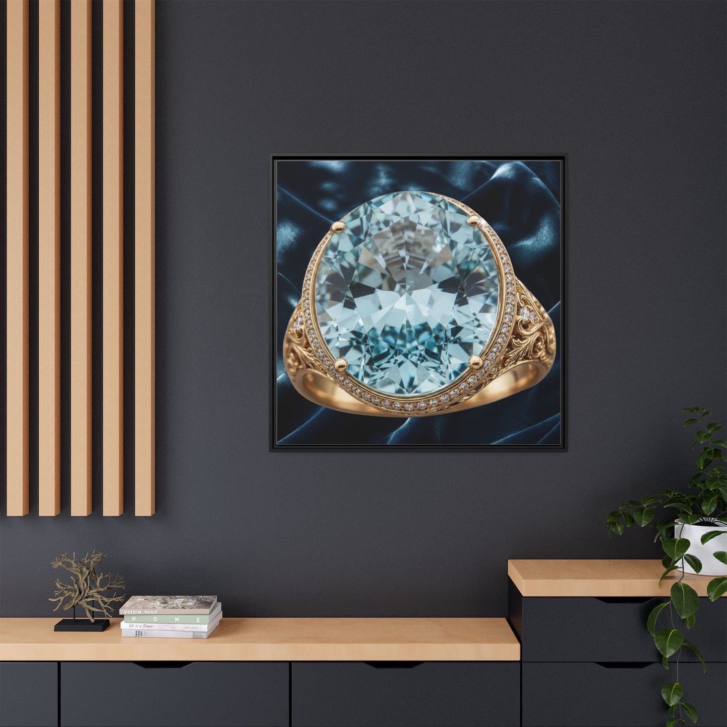 Radiant Aquamarine Ring Canvas