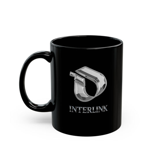 Chrome Facet Interlink Noir Ceramic Mug