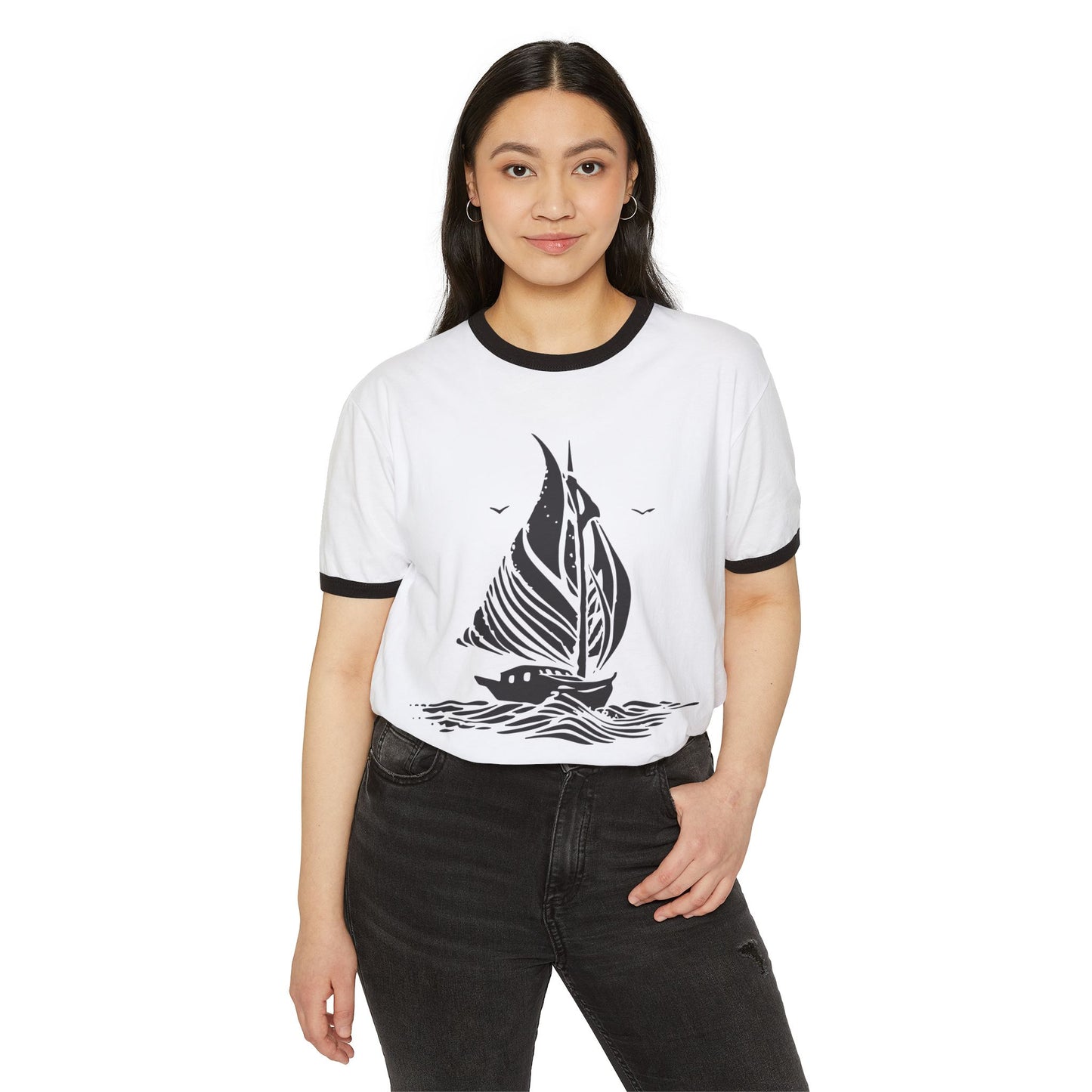 Vintage Sailboat Ringer Tee