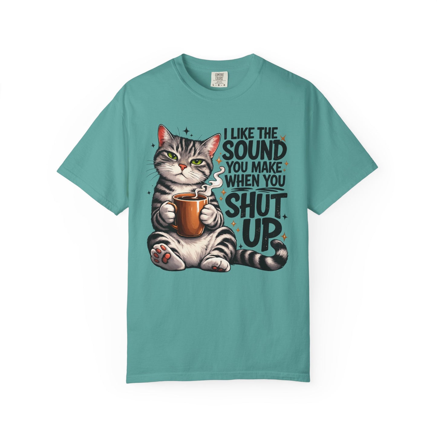 Sarcastic Cat Coffee Graphic T-Shirt