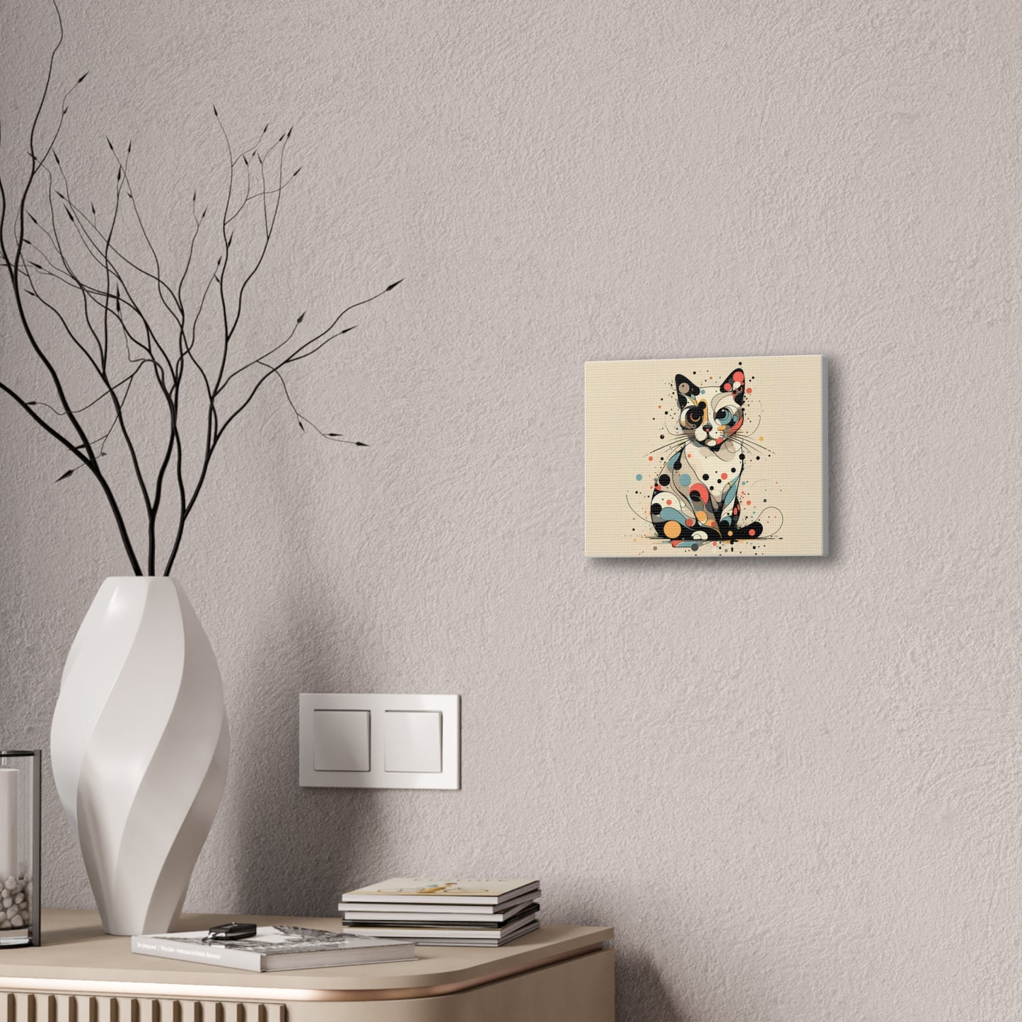 Playful Abstract Cat Canvas