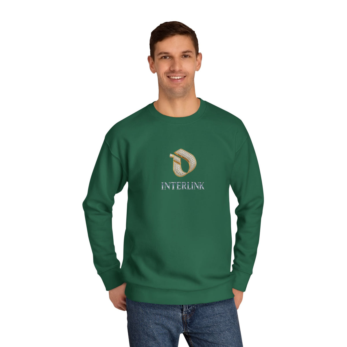 Cut-Diamond Gleam Interlink Crewneck
