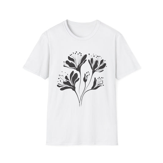Monochrome Floral Silhouette Tee