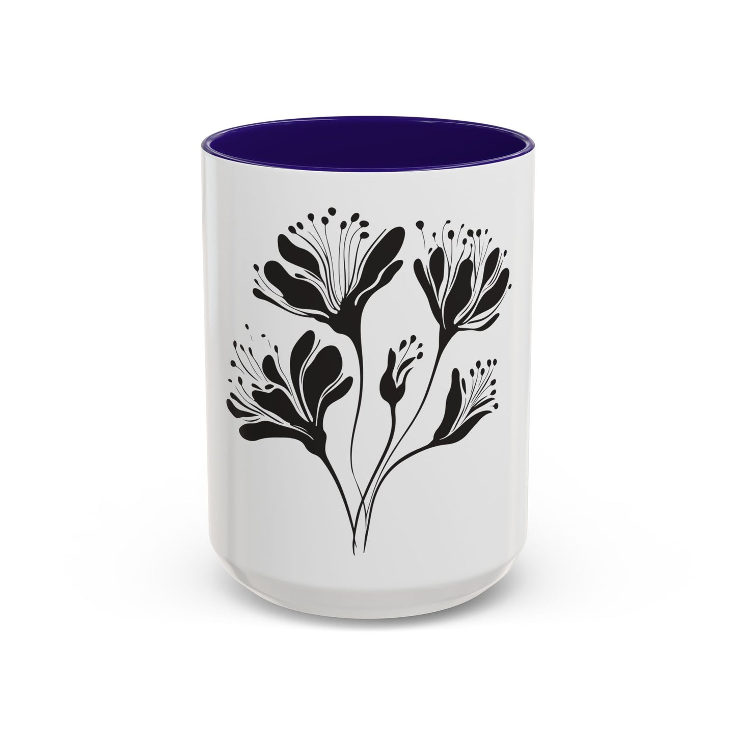 Monochrome Botanical Accent Mug