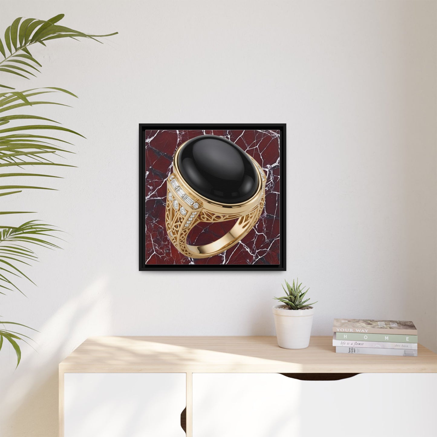 Onyx Crimson Marble Canvas
