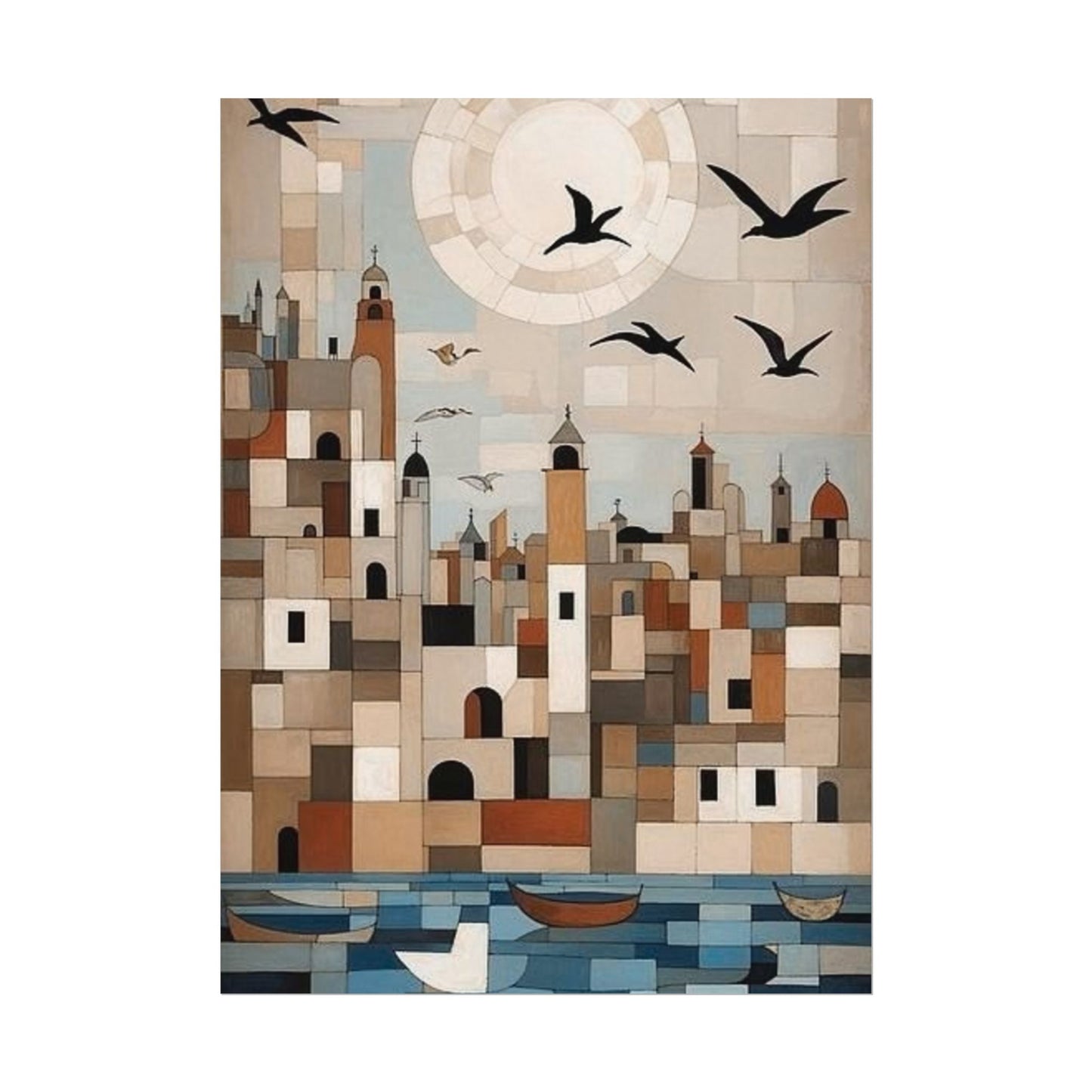 Moonlit Harbour Poster
