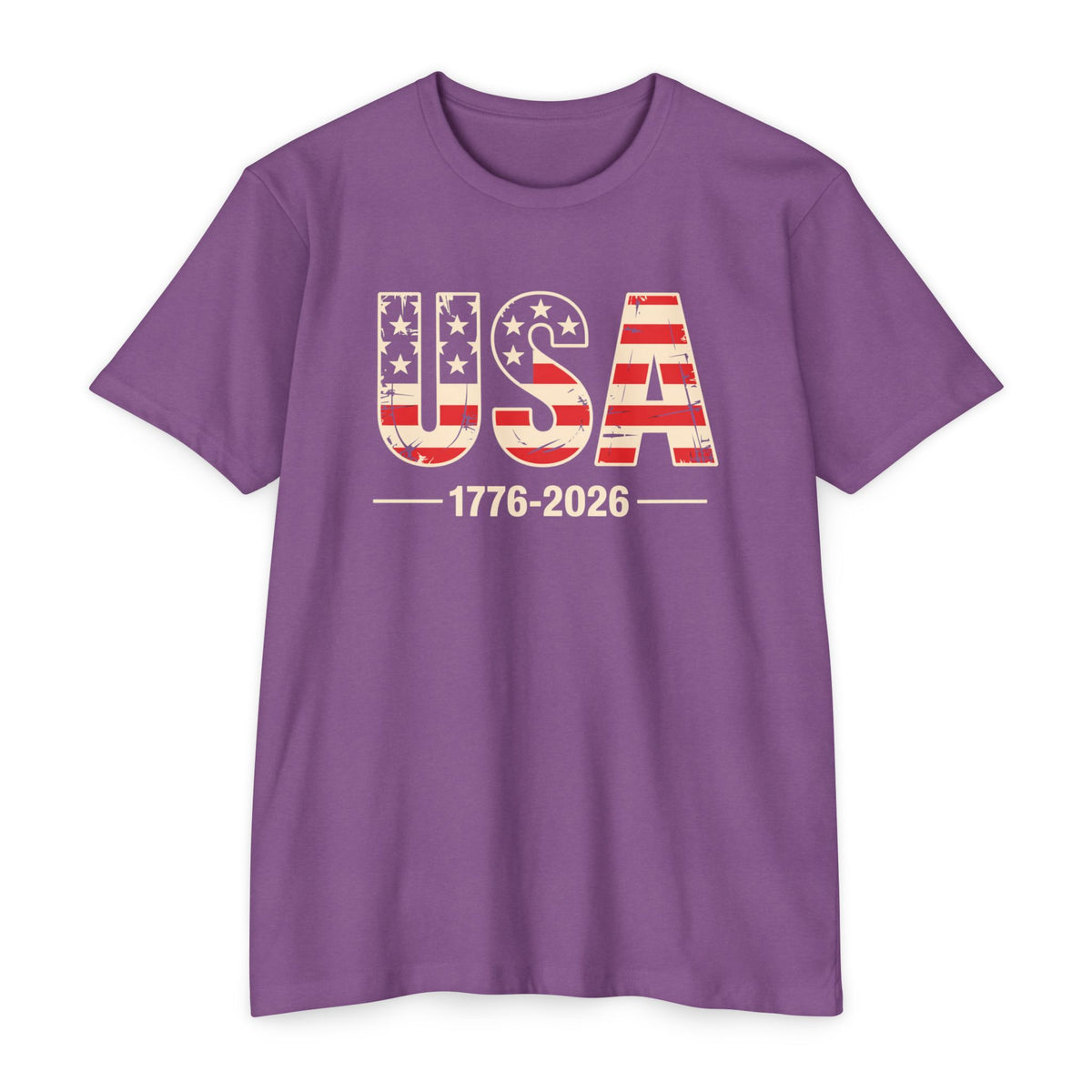USA 1776-2026 Patriotic Flag Graphic T-Shirt