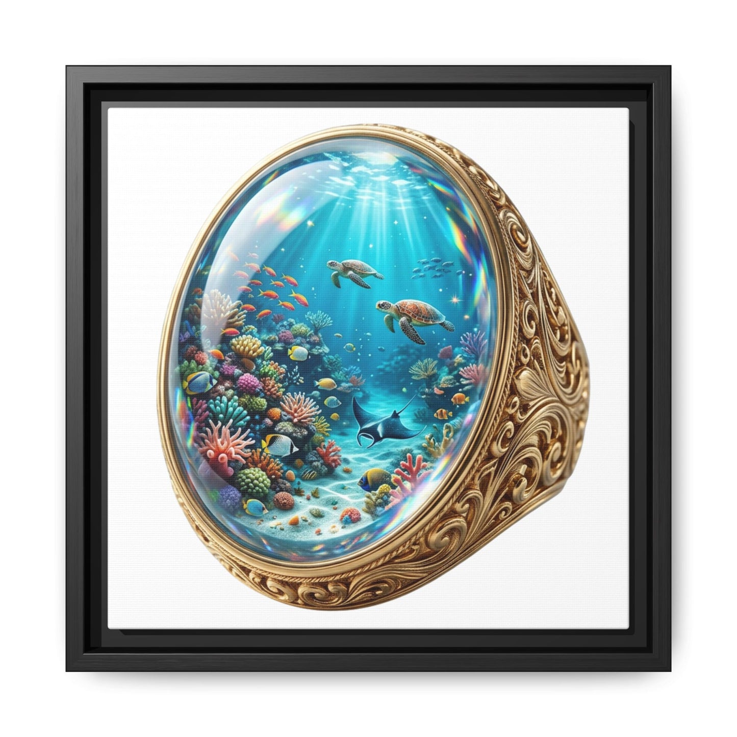 Coral Locket Framed Art