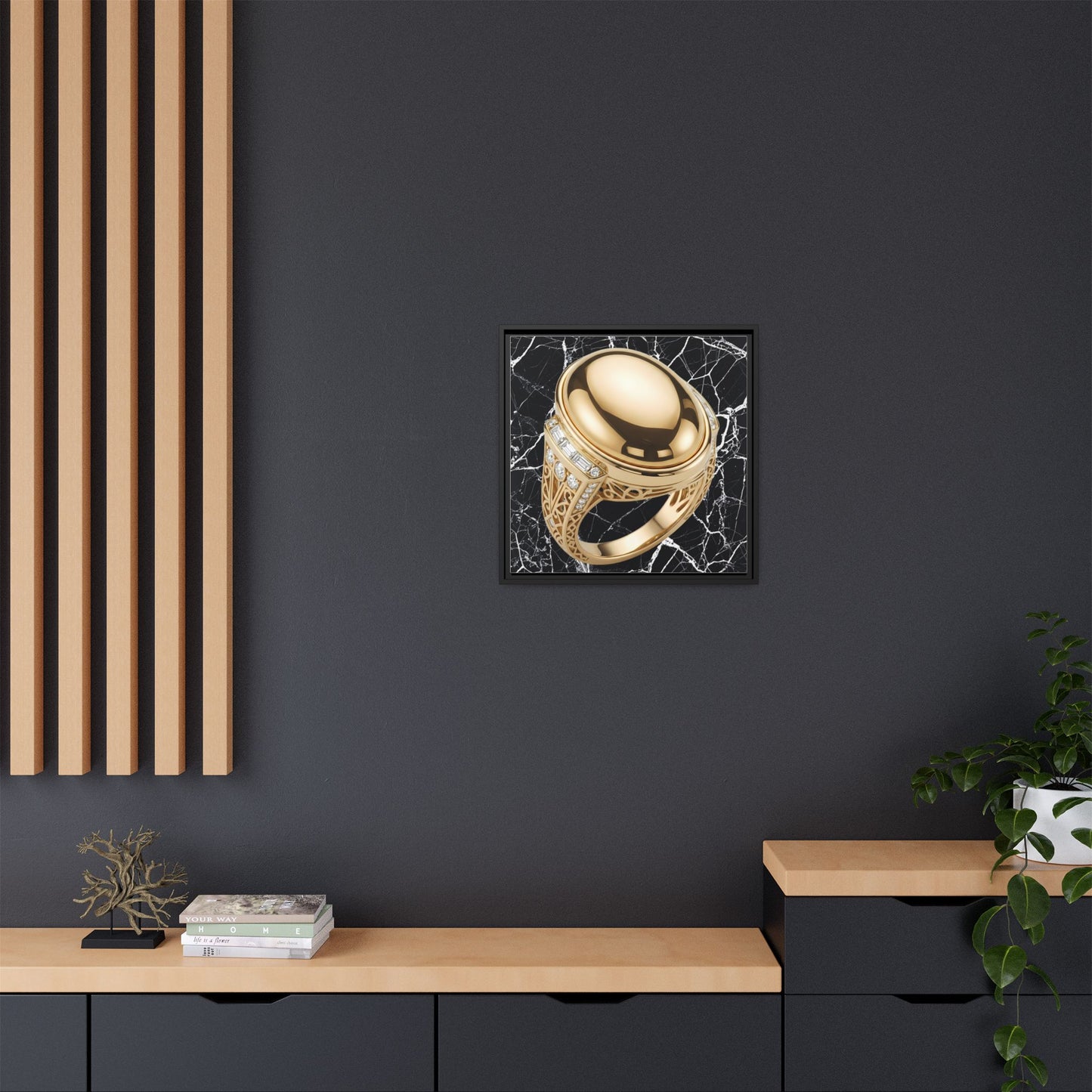 Gilded Marble Signet Canvas