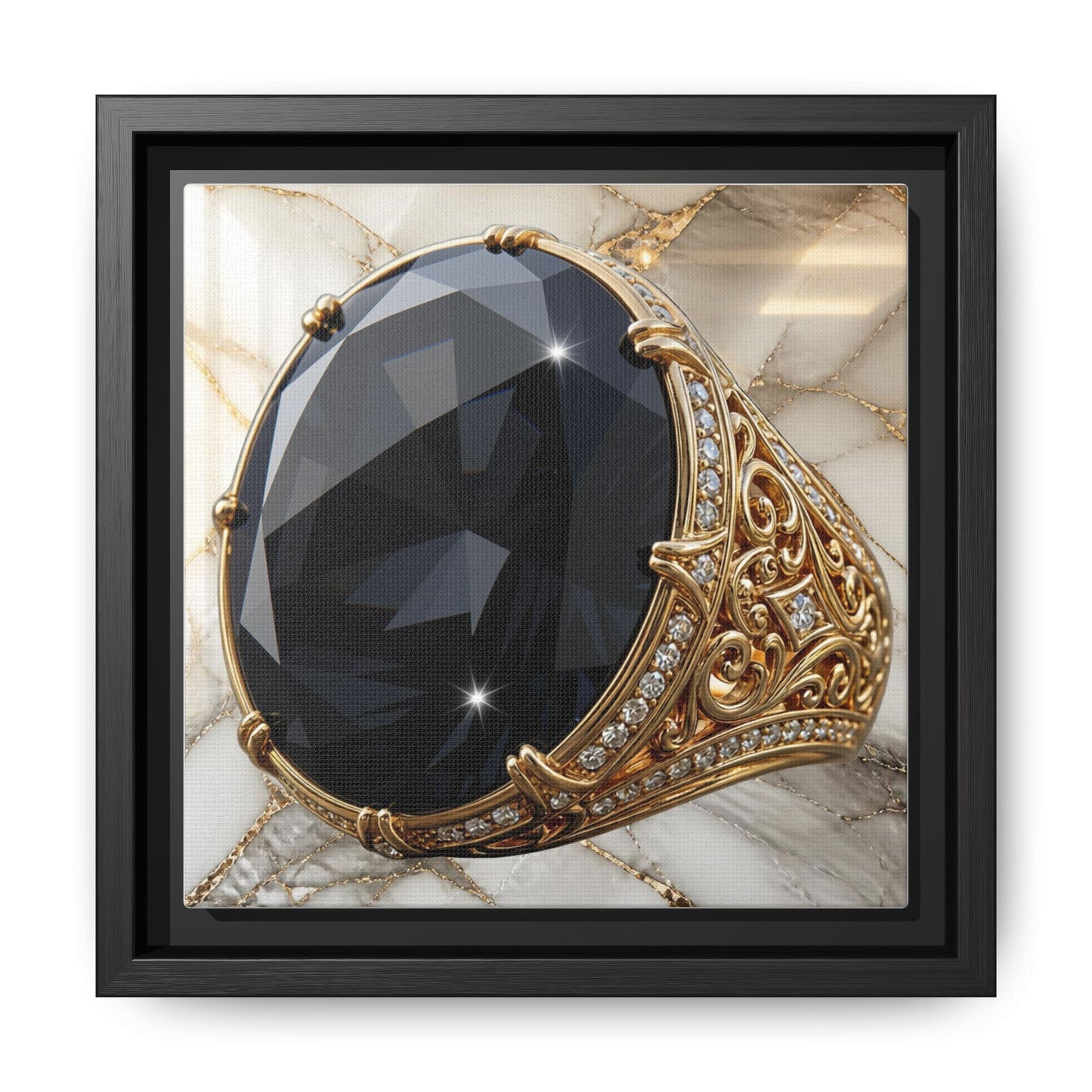 Black Diamond Marble Poise Canvas