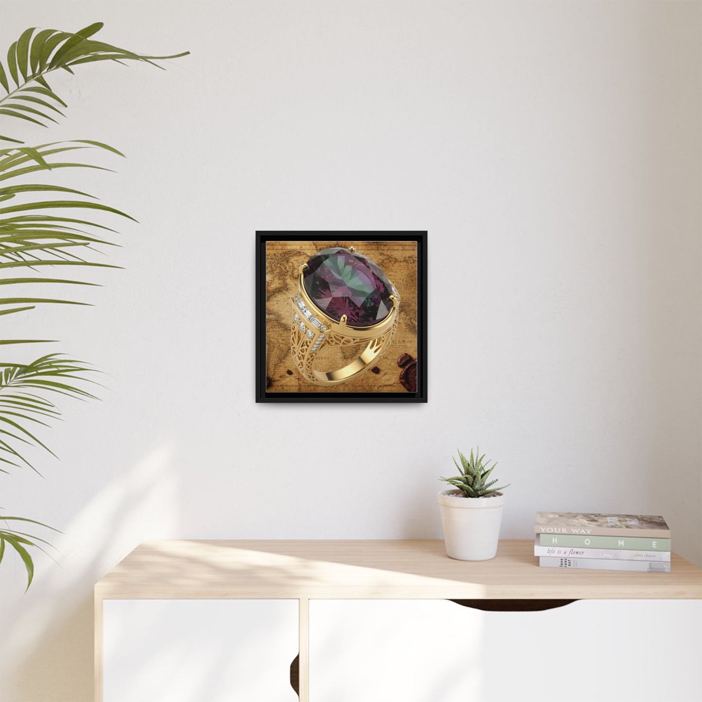 Alexandrite Ring Portrait Framed Canvas