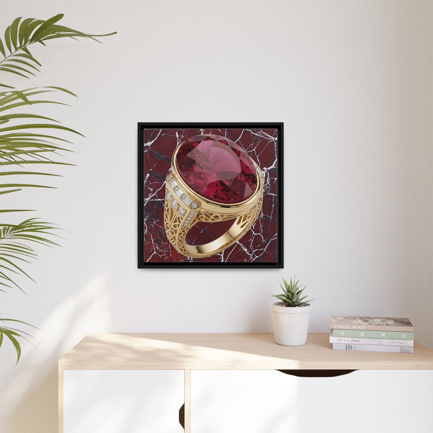 Burgundy Ruby Veinstone Canvas