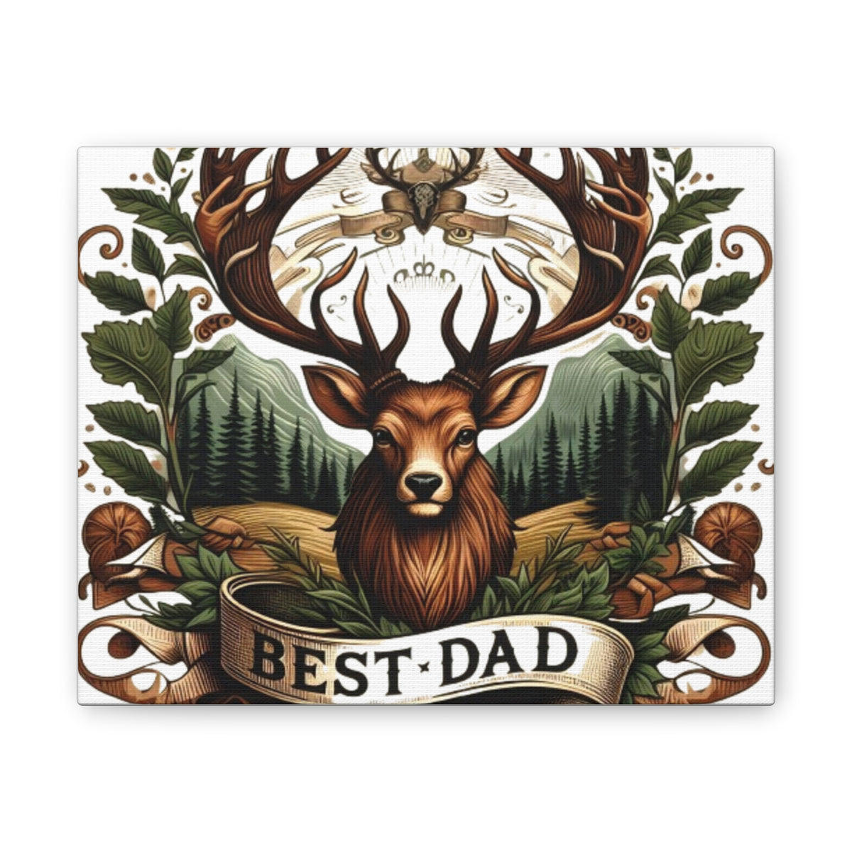 Best Dad Deer Canvas Print