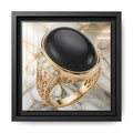 Ivory Vein Onyx Ring Framed Canvas