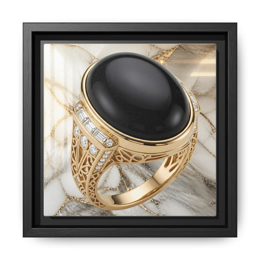 Ivory Vein Onyx Ring Framed Canvas