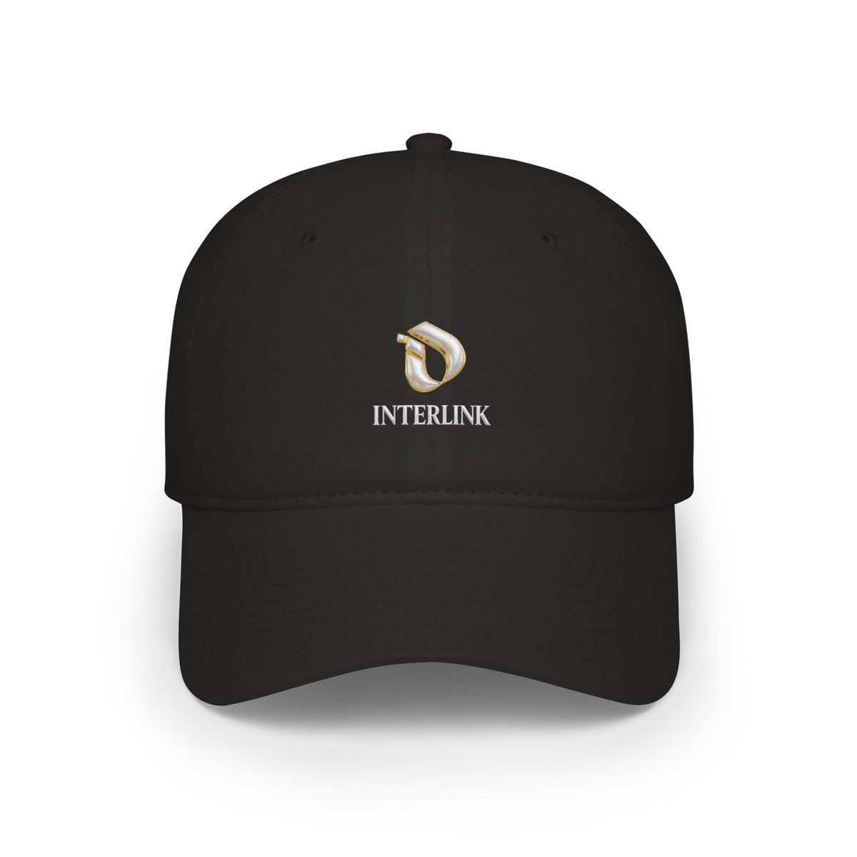 Pearl Motif Low-Profile Interlink Cotton Twill Cap