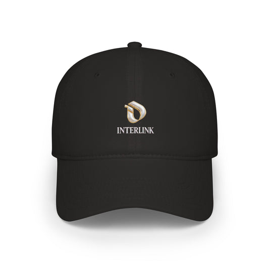 Pearl Motif Low-Profile Interlink Cotton Twill Cap