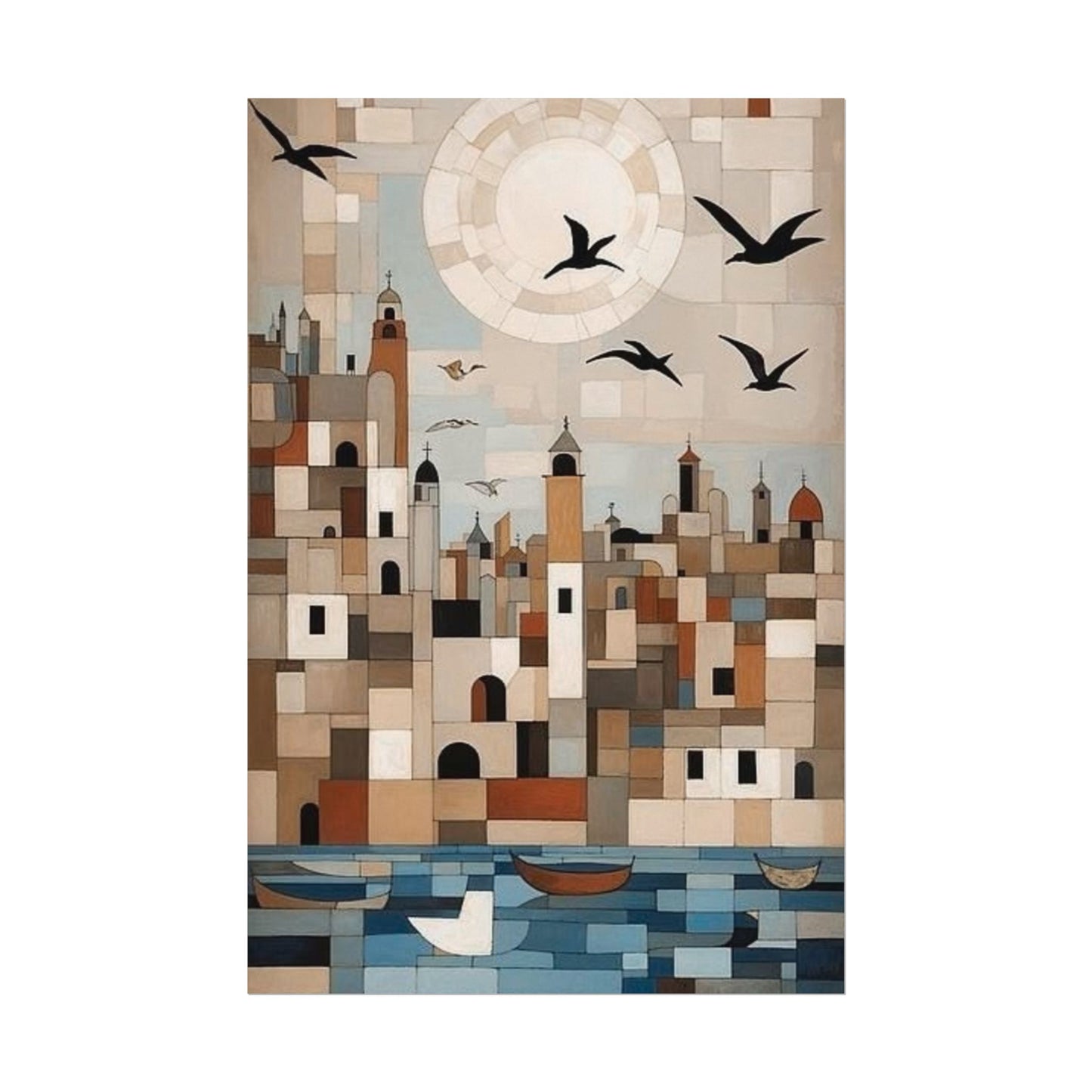 Moonlit Harbour Poster