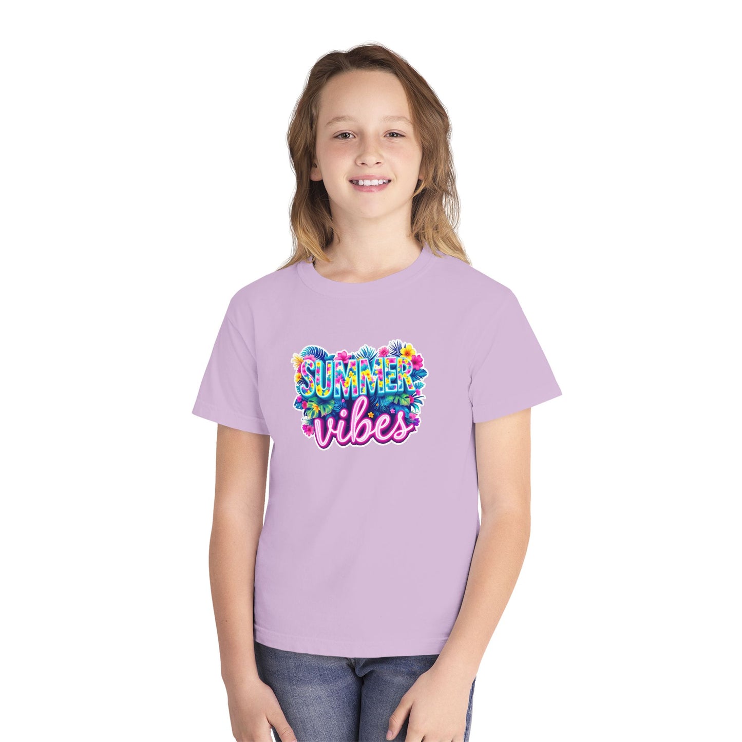 Summer Vibes Floral Youth Tee
