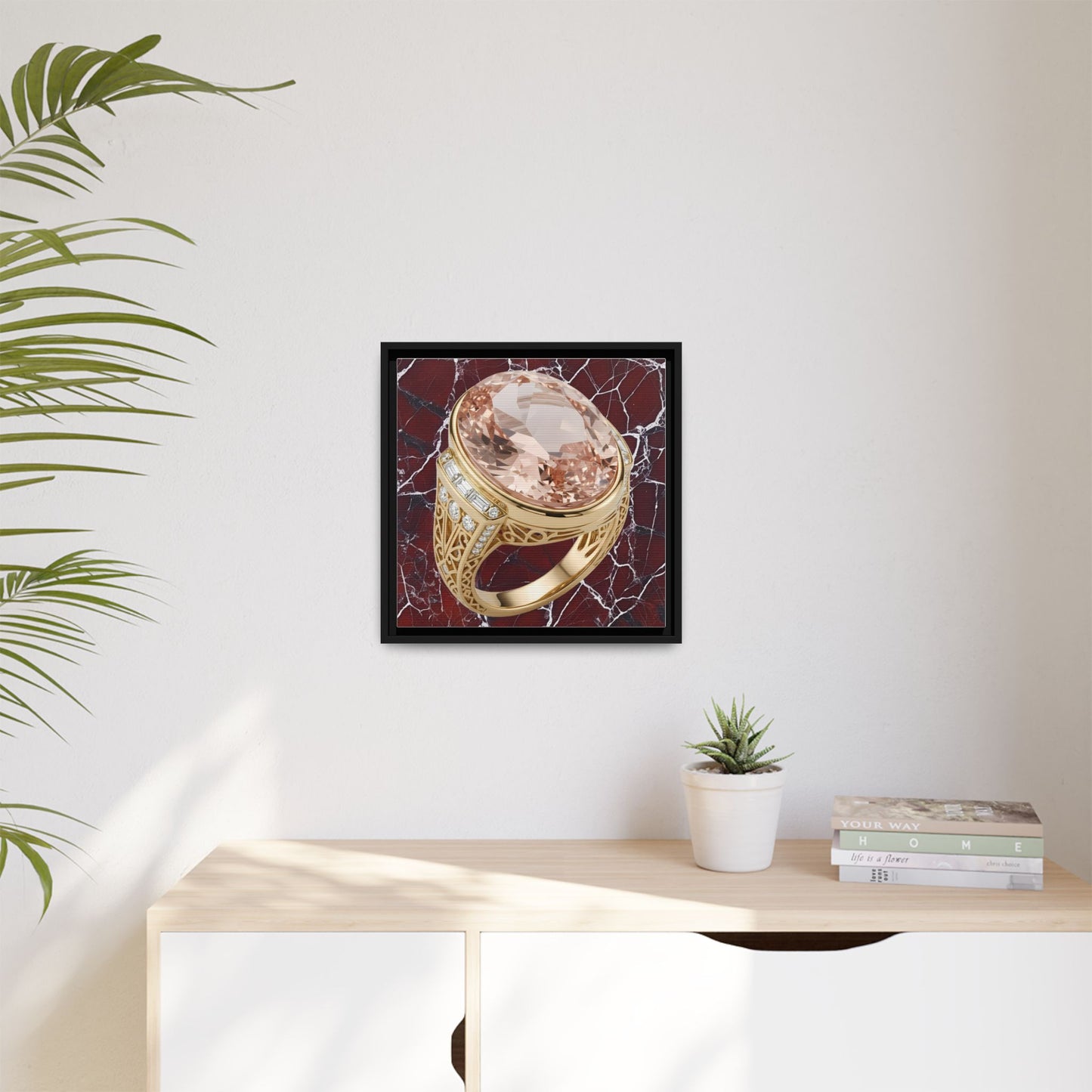 Claret Marble Morganite Ring Wall Canvas