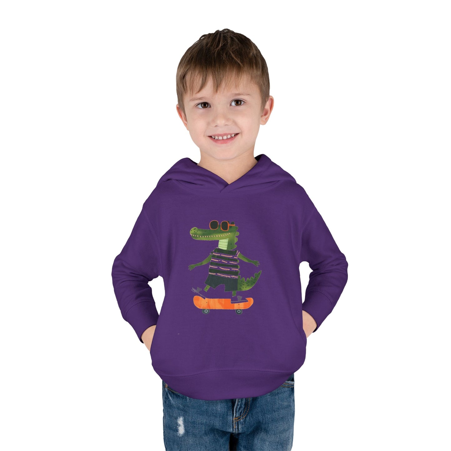 Skateboarding Crocodile Toddler Hoodie