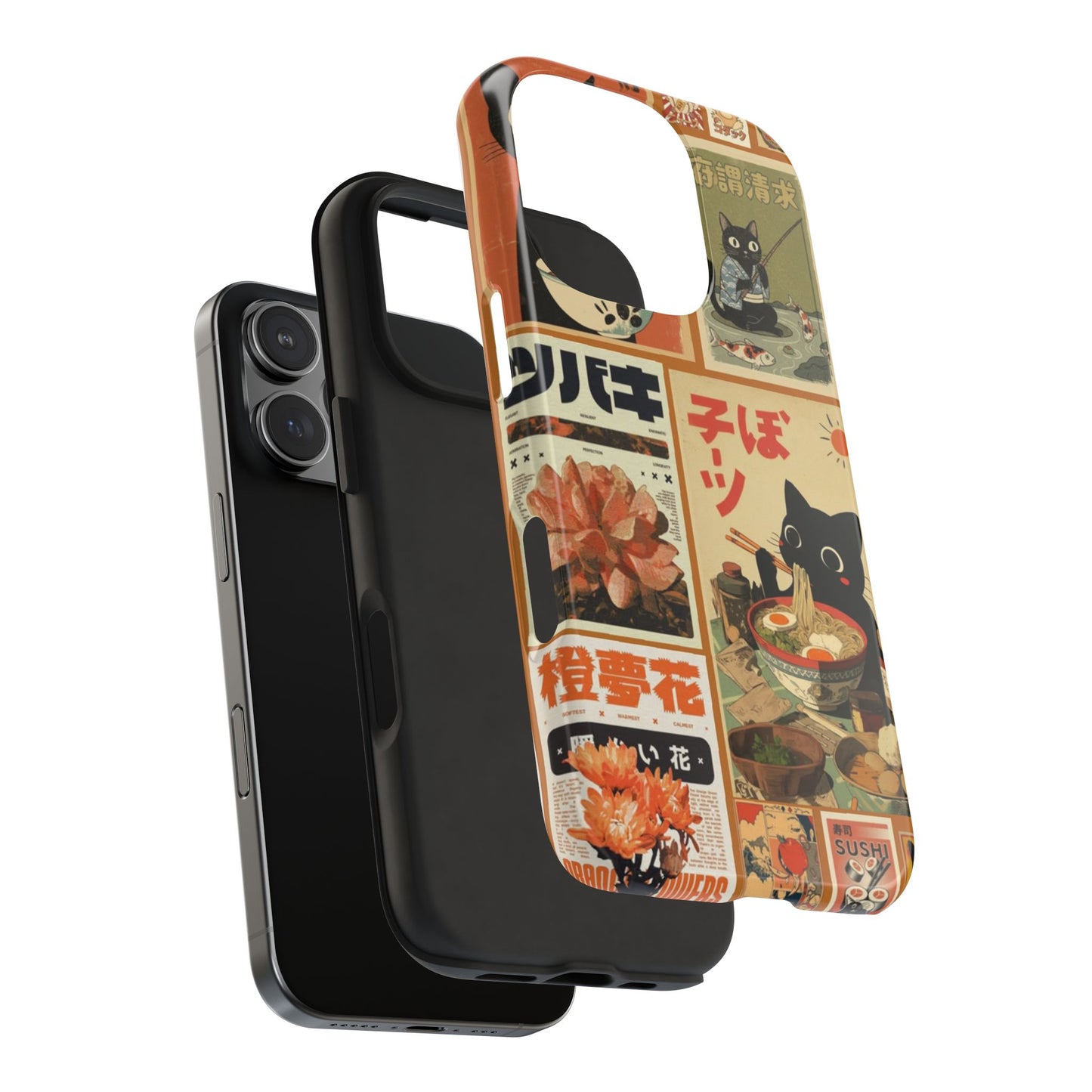 Retro Cat Collage Apple Phone Case