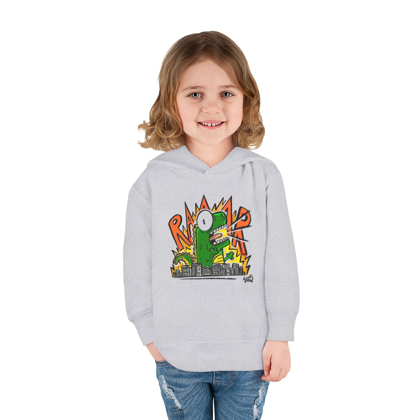 Comic Roaring Dinosaur Toddler Hoodie