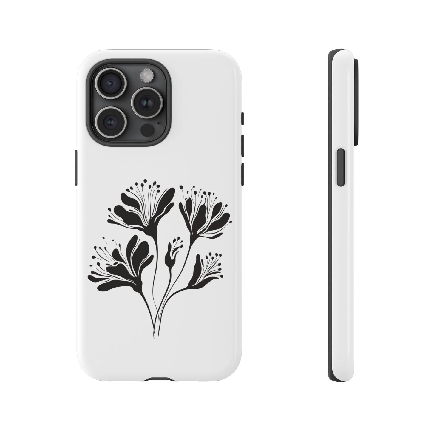 Botanical Black Floral Tough Phone Case
