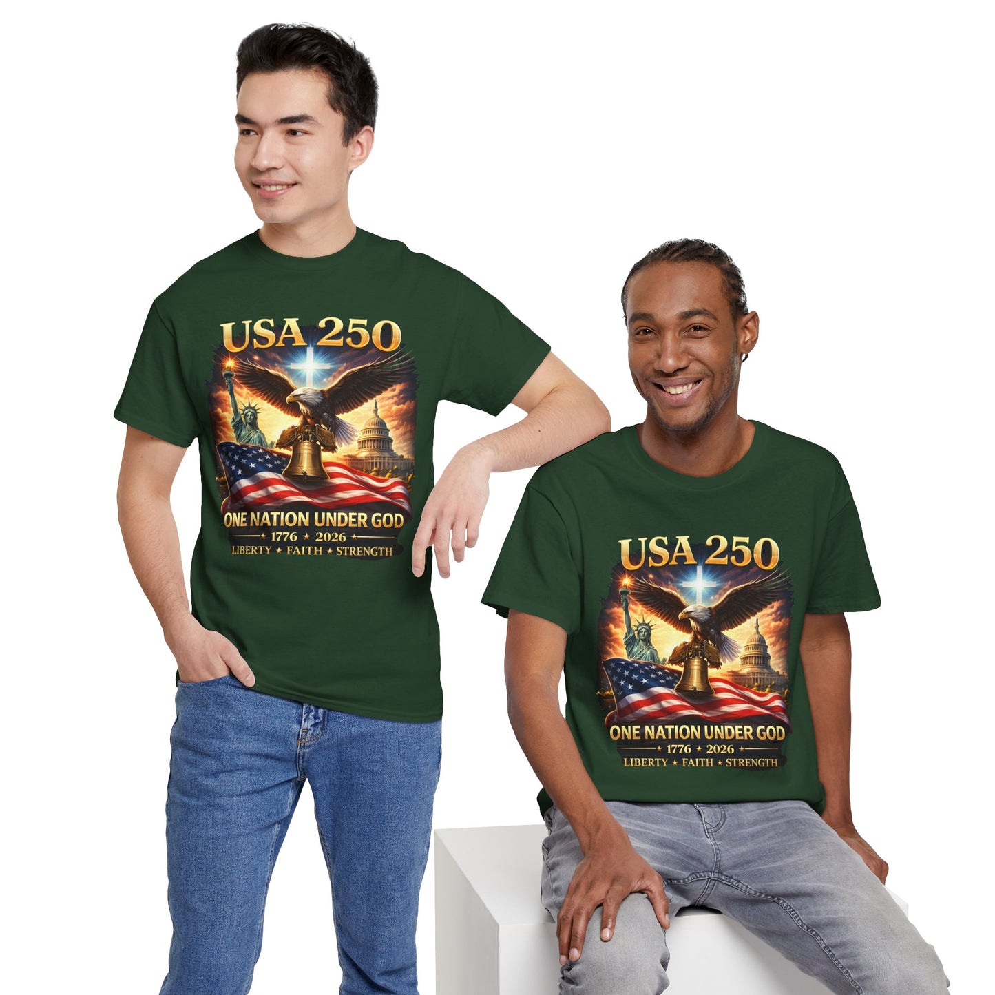 USA 250 Patriotic Tee – One Nation Under God 1776 Shirt