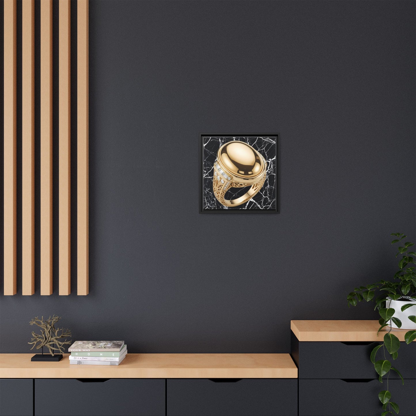 Gilded Marble Signet Canvas