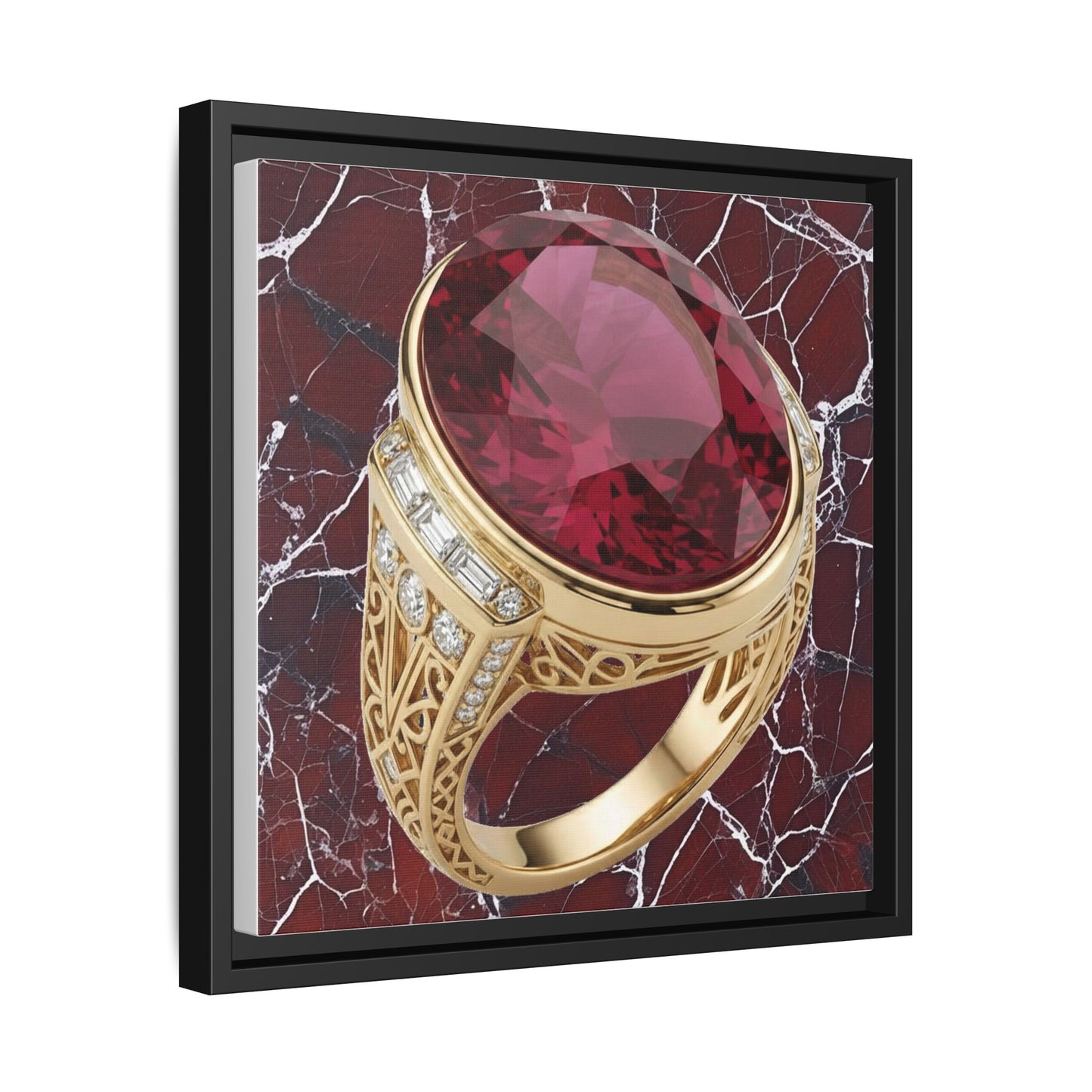 Burgundy Ruby Veinstone Canvas