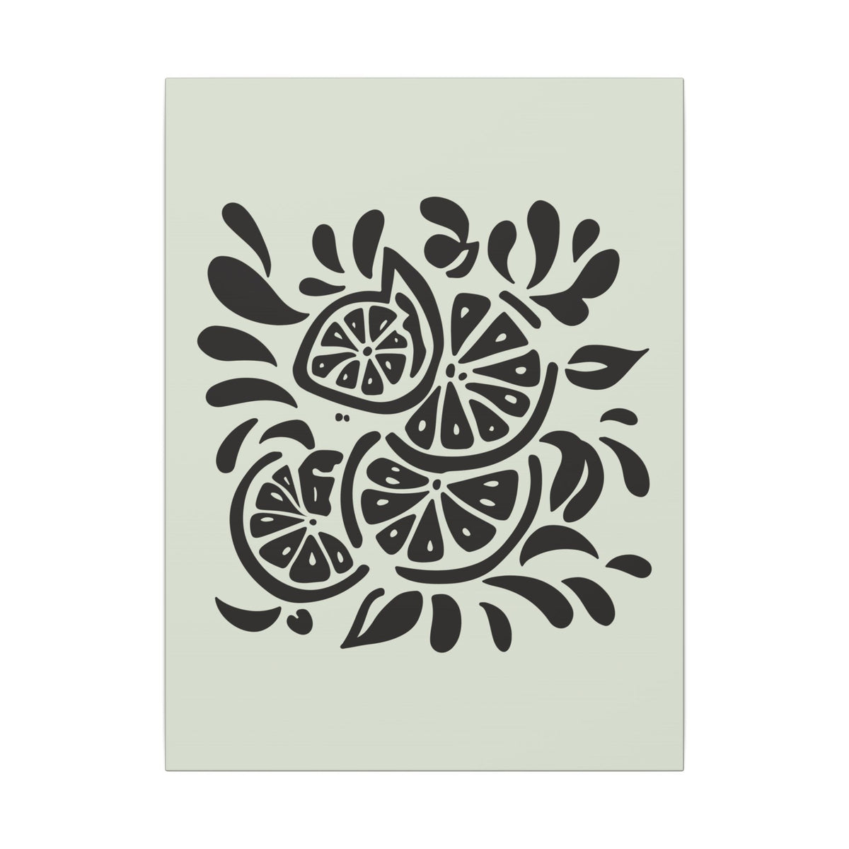 Monochrome Citrus Slice Canvas Print